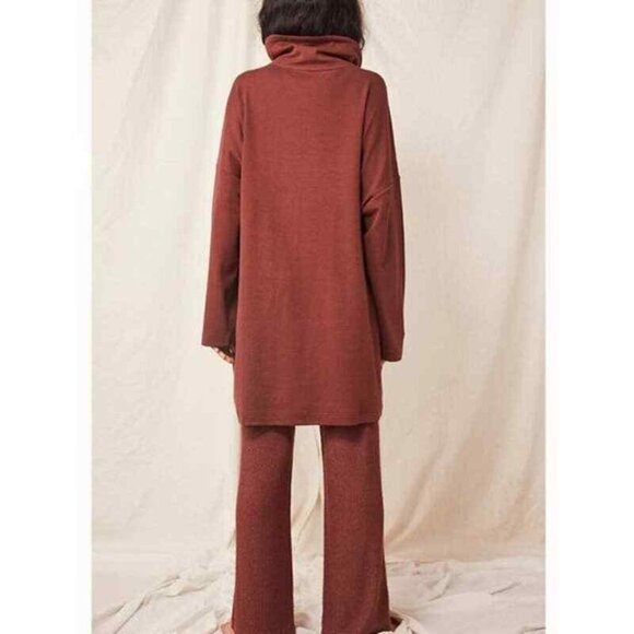 Free People Gigi Set Pullover Sweatshirt Pants Set Brown Size XS NEW Oversized - Picture 3 of 9